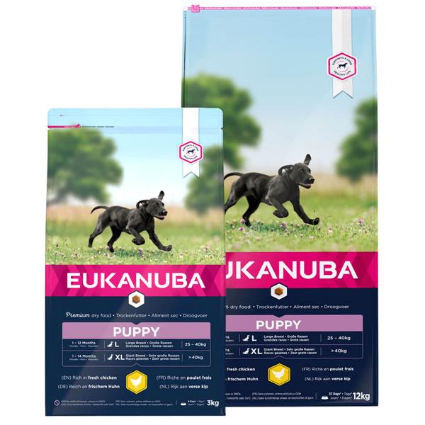 01 Eukanuba Puppy m. kylling til stor og ekstra stor hund